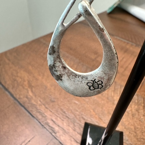 Silver .925 Teardrop Butterfly Earrings - Picture 3 of 4